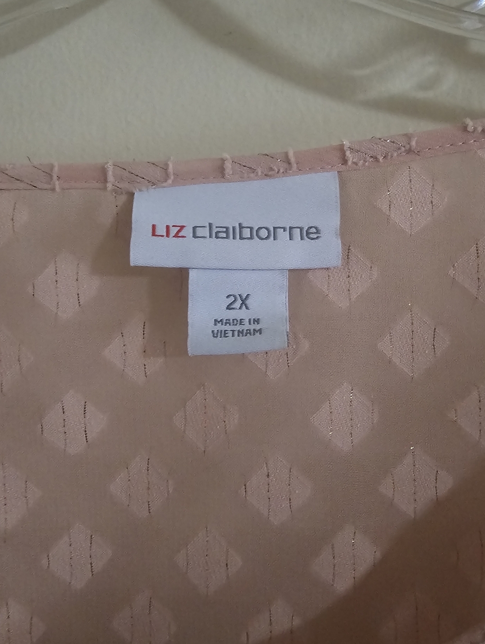Liz Claiborne Blush Pink Textured Peasant Tunic - Picture 2 of 4